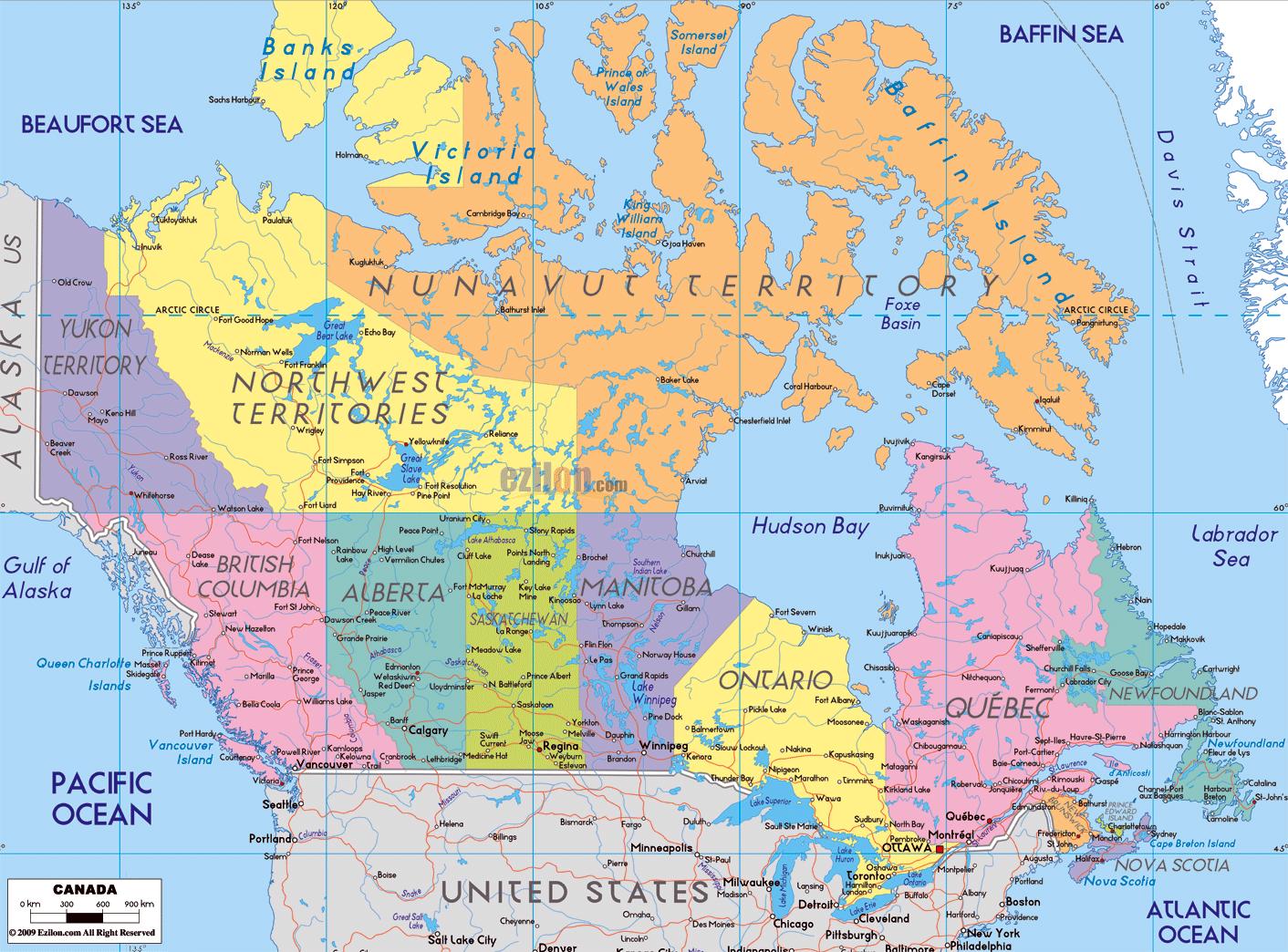 カナダのマップ都市名 詳細地図のカナダの都市 北アメリカ ア