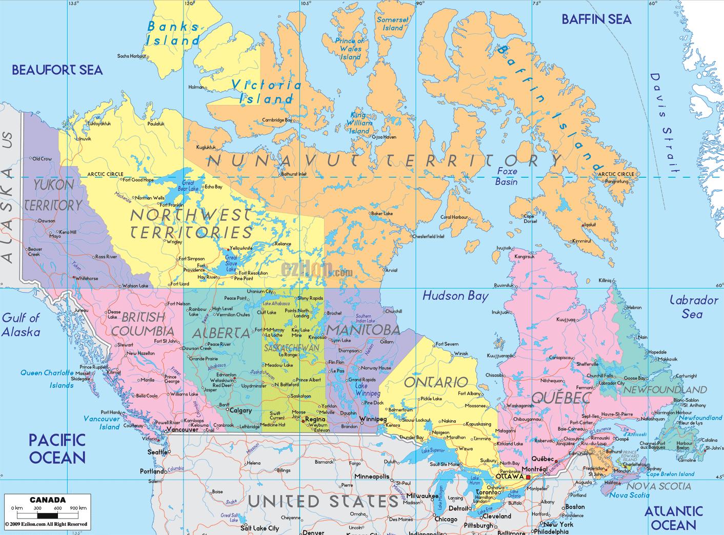 地図の東部カナダ 詳細地図のカナダ東部の北アメリカ ア