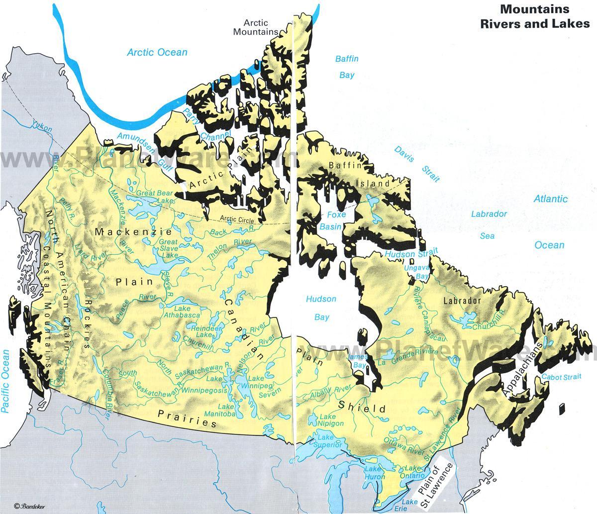 カナダの山地図 山カナダの地図 北アメリカ ア