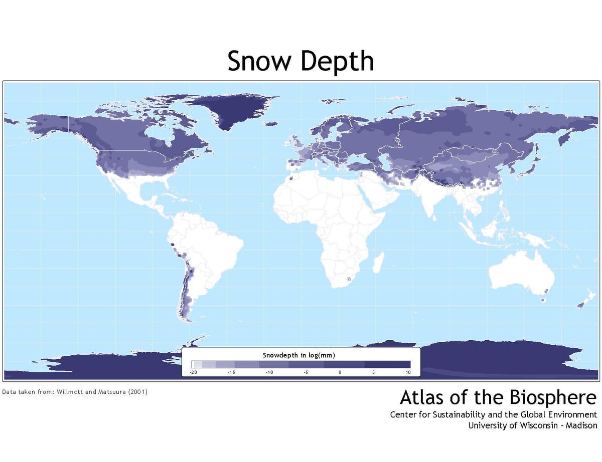 地図のダ積雪
