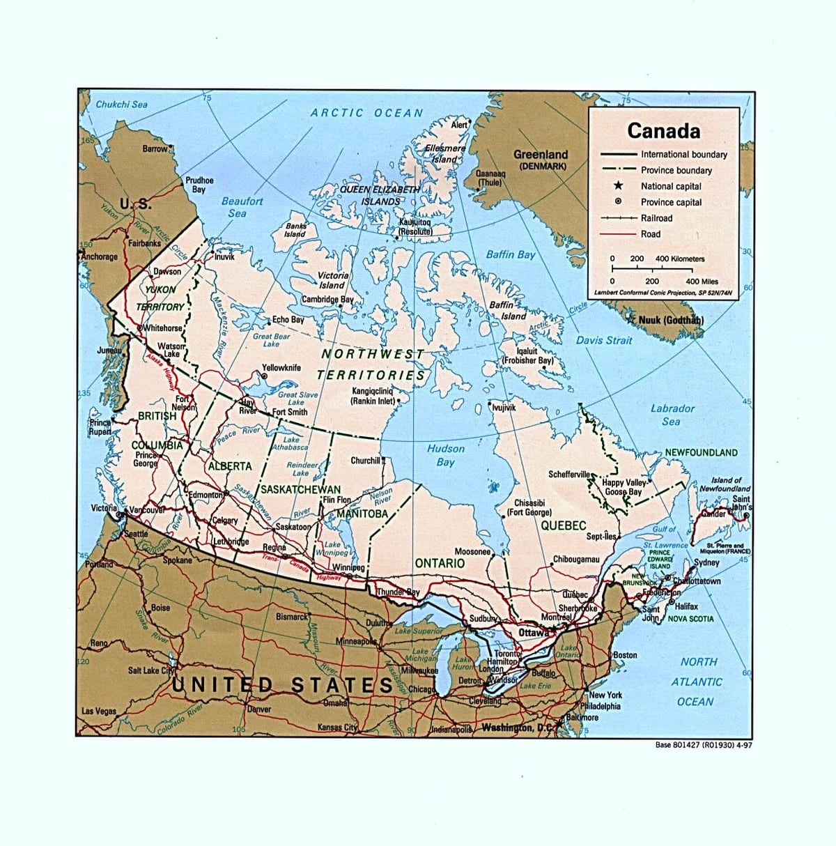 地図のカナダ西道路地図