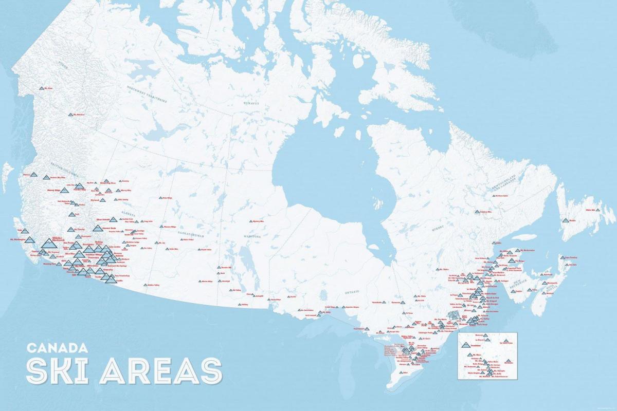 カナダのスキーリゾート地図