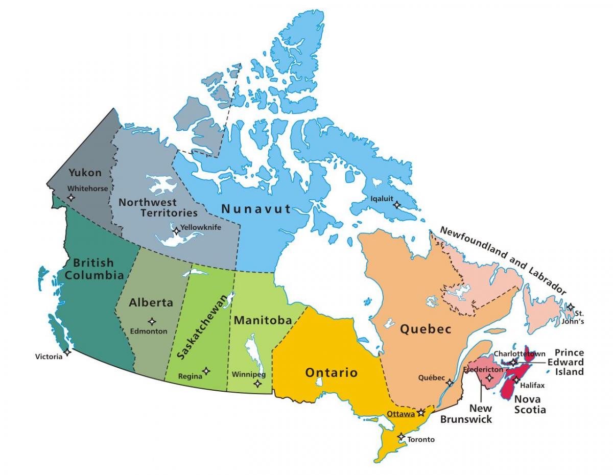 カナダの学校を地図