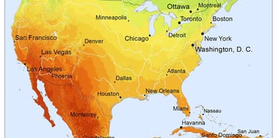 地図のカナダの日差し