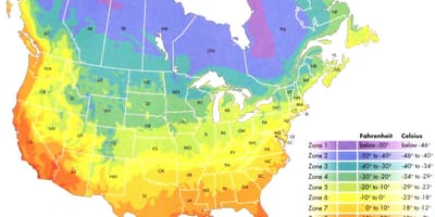 カナダの温度帯を地図