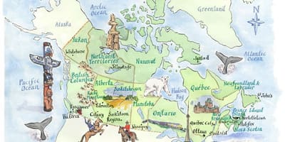 カナダの地図観光名所