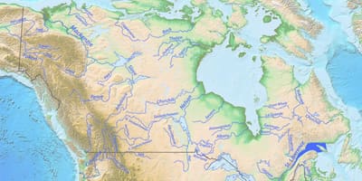 カナダの河川地図