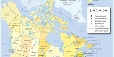地図のカナダ旅行