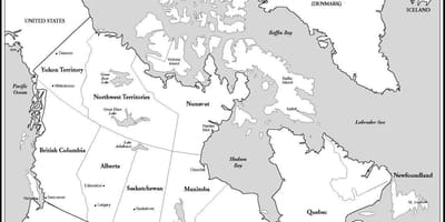 カナダの地図は白黒