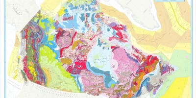 地図のカナダ地質