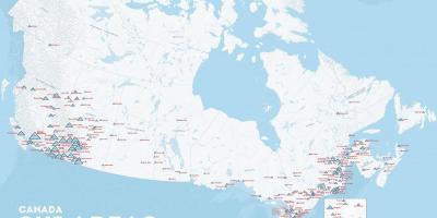 カナダのスキーリゾート地図