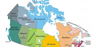カナダの学校を地図